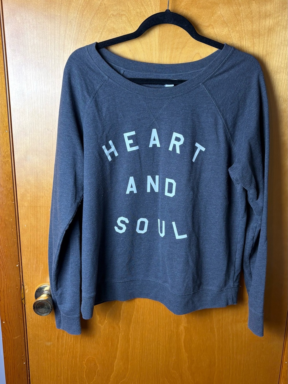 Old Navy Charcoal 'Heart and Soul' Crewneck Sweater